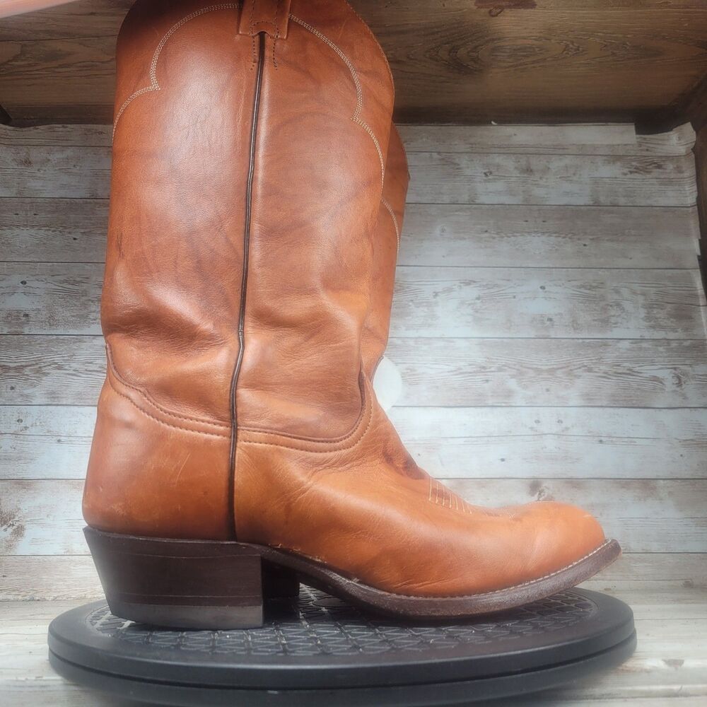 Tony Lama 5084 Men Size 7.5 USA Distressed Brown Western Cowboy Boots
